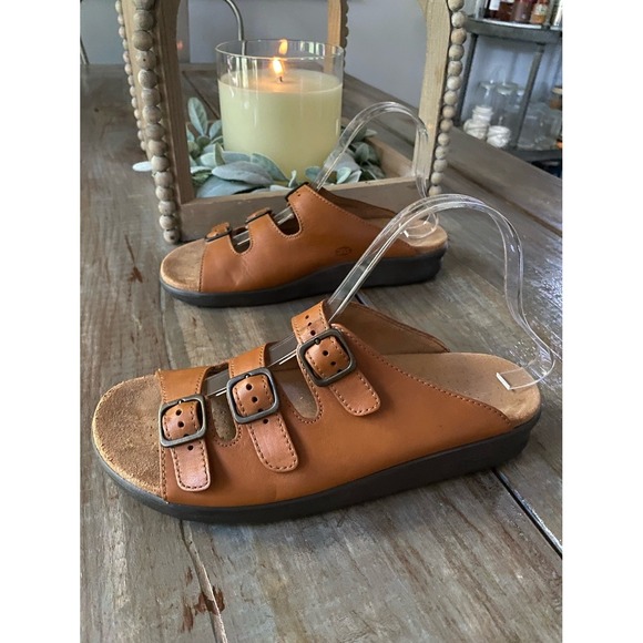 SAS Shoes - SAS Tripad Comfort Leather Sandals Shoes Womens 9 Narrow Tan Brown